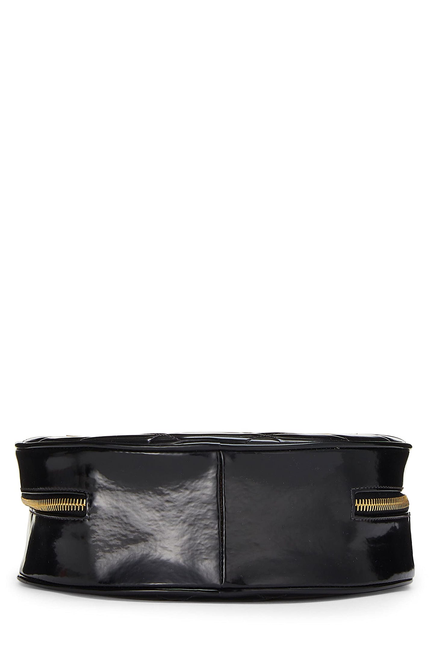 Chanel,  Black Quilted Patent Leather Round 'CC' Bag, Black