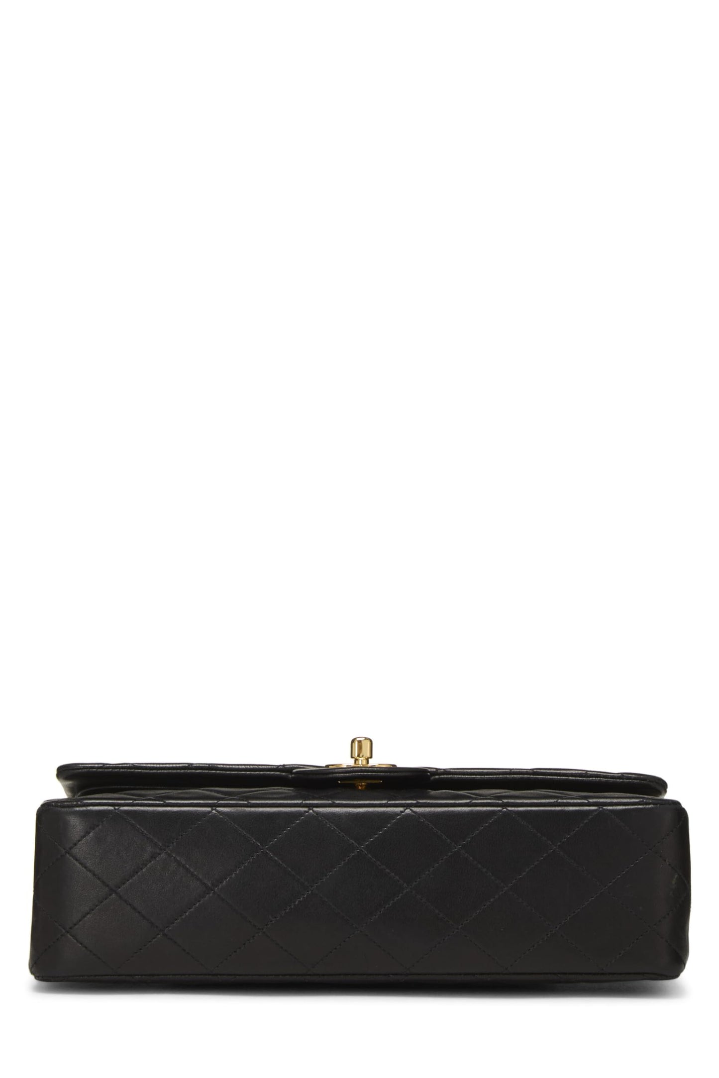 Chanel,  Black Quilted Lambskin Classic Double Flap Medium, Black