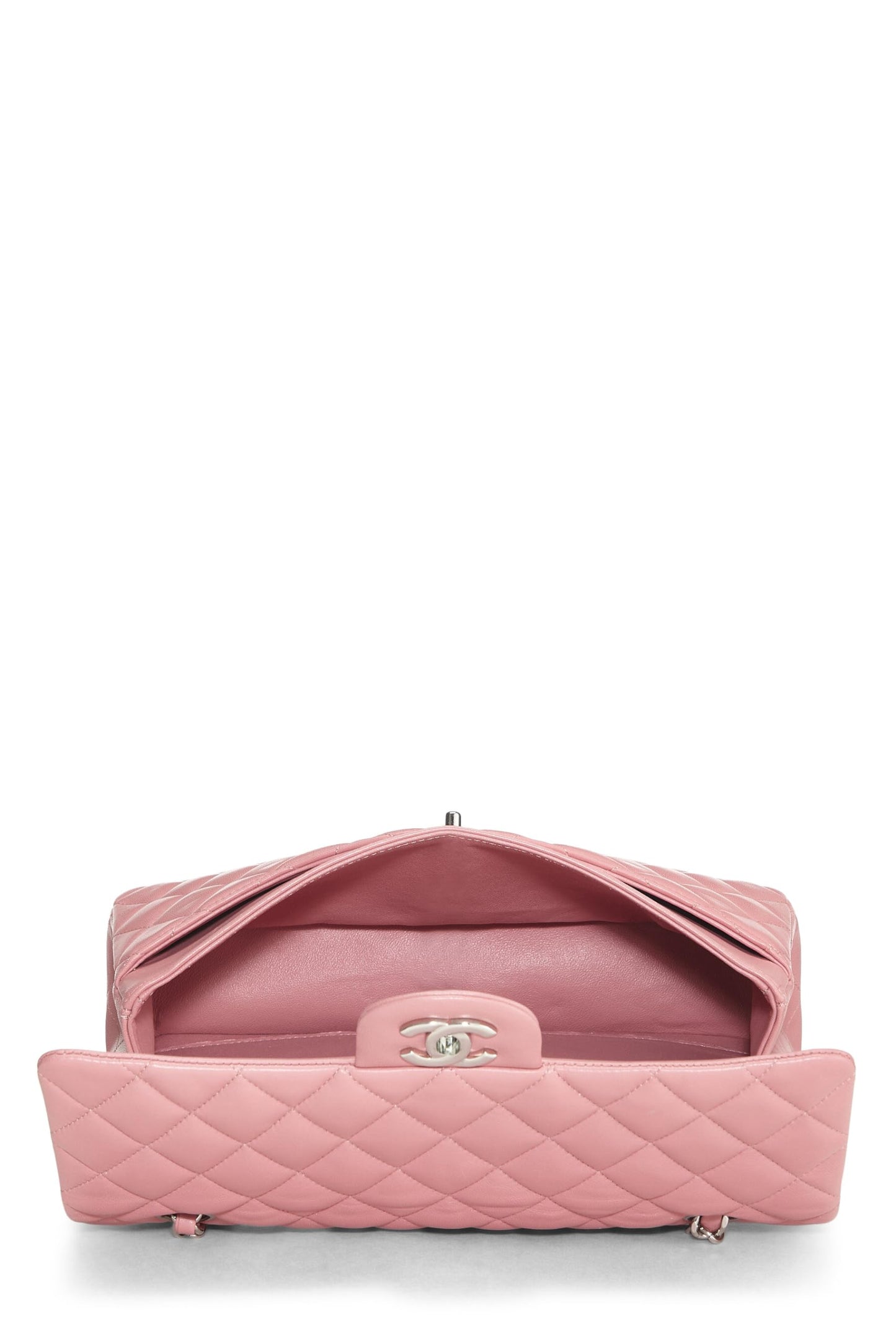 Chanel,  Pink Quilted Lambskin Classic Double Flap Medium, Pink