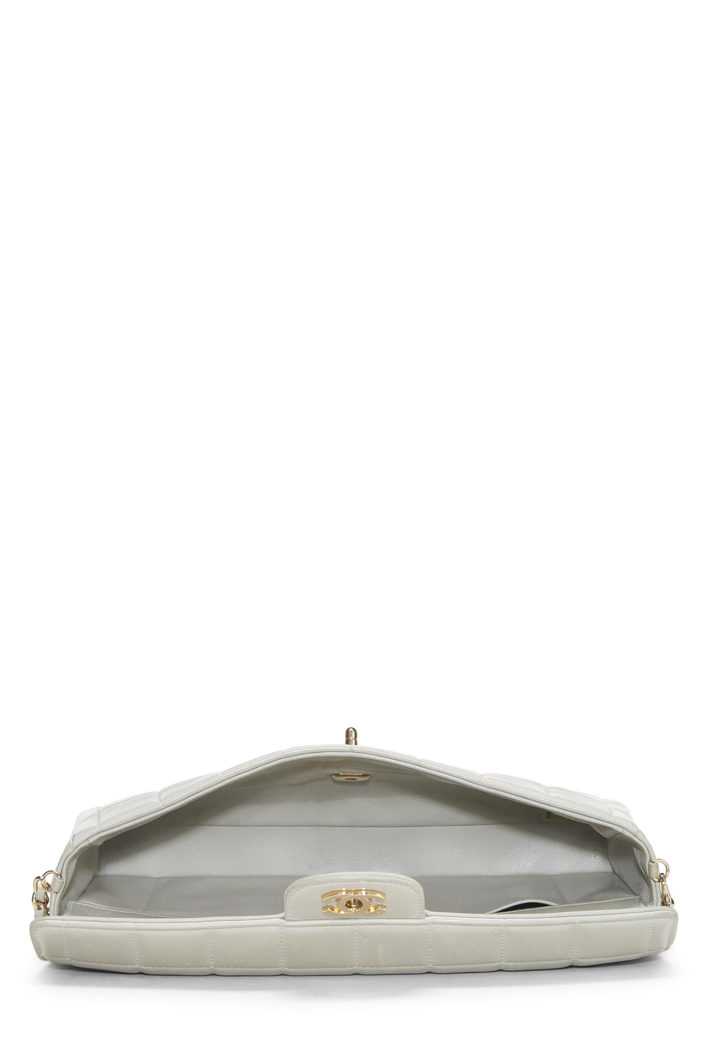 Chanel,  Blue Lambskin Leather Chocolate Bar Half Flap Medium, Blue