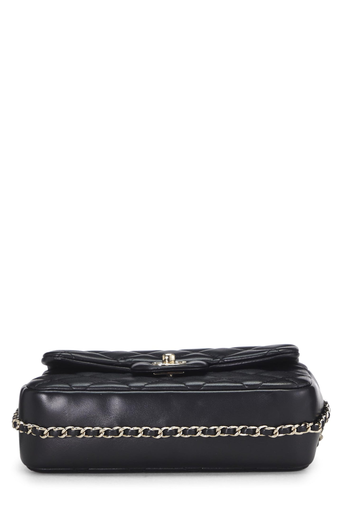 Chanel,  Black Lambskin My Precious Pearls Flap Bag Small, Black