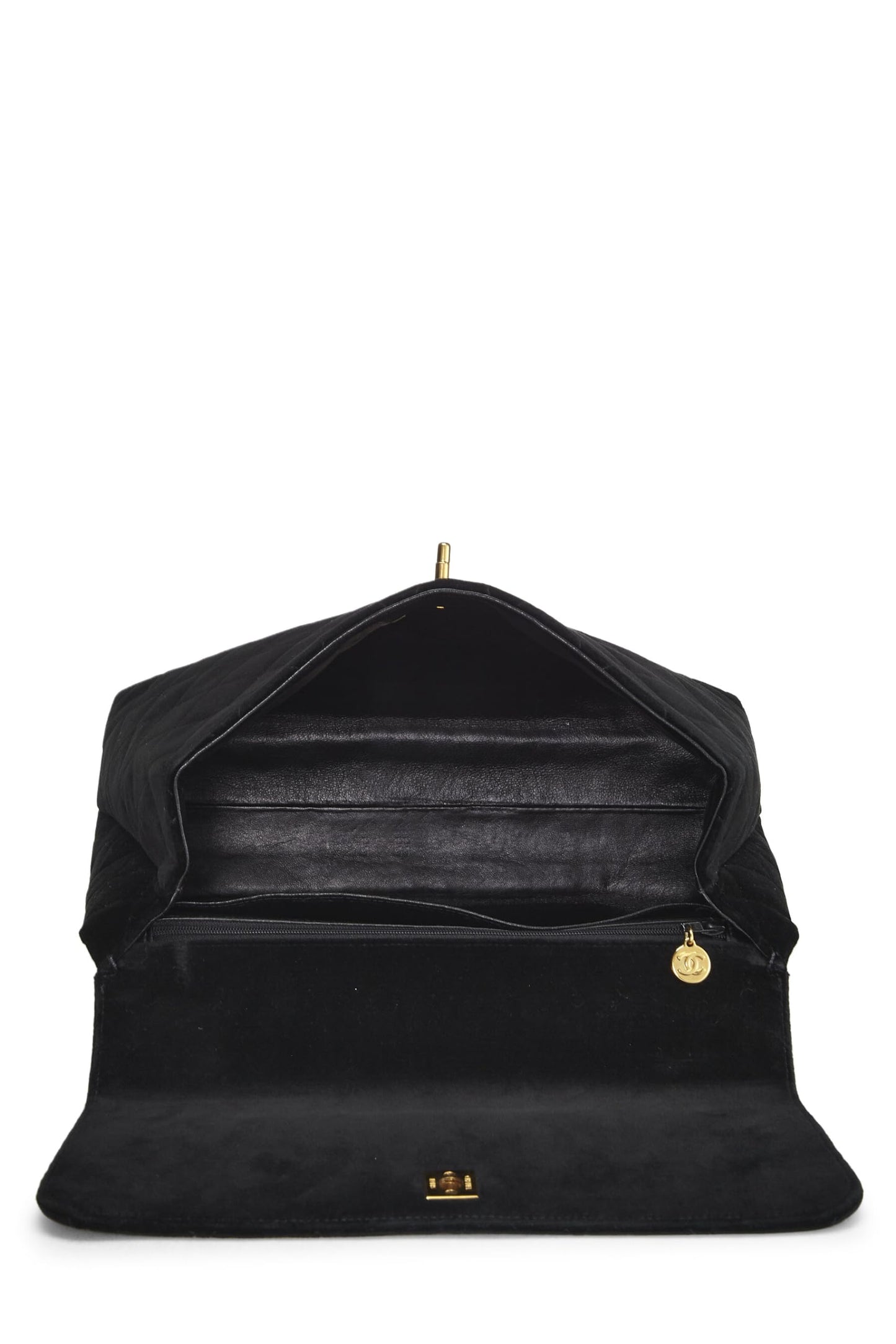 Chanel,  Black Quilted Velvet Kelly, Black