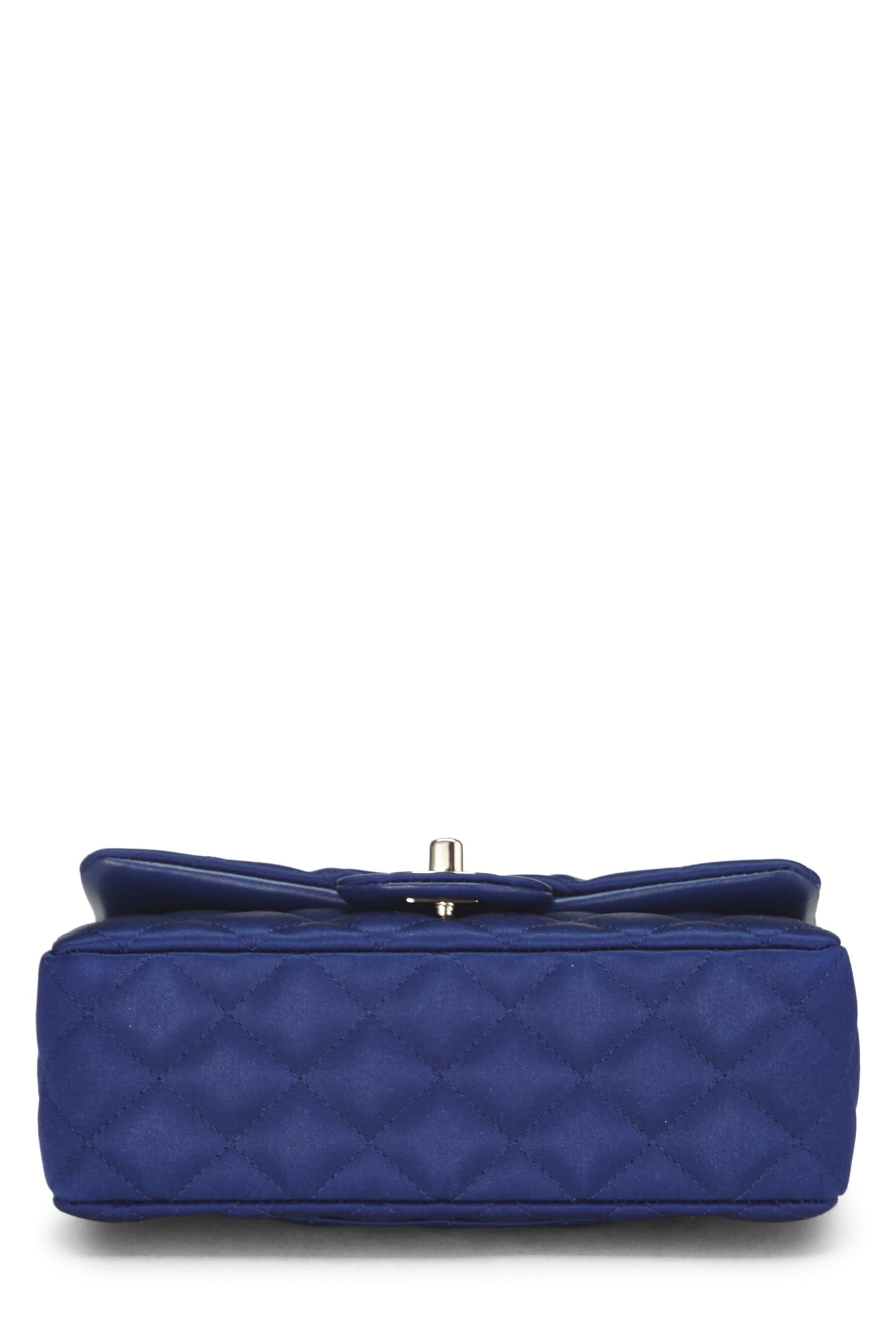 Chanel,  Navy Satin Rectangular Flap Small, Navy