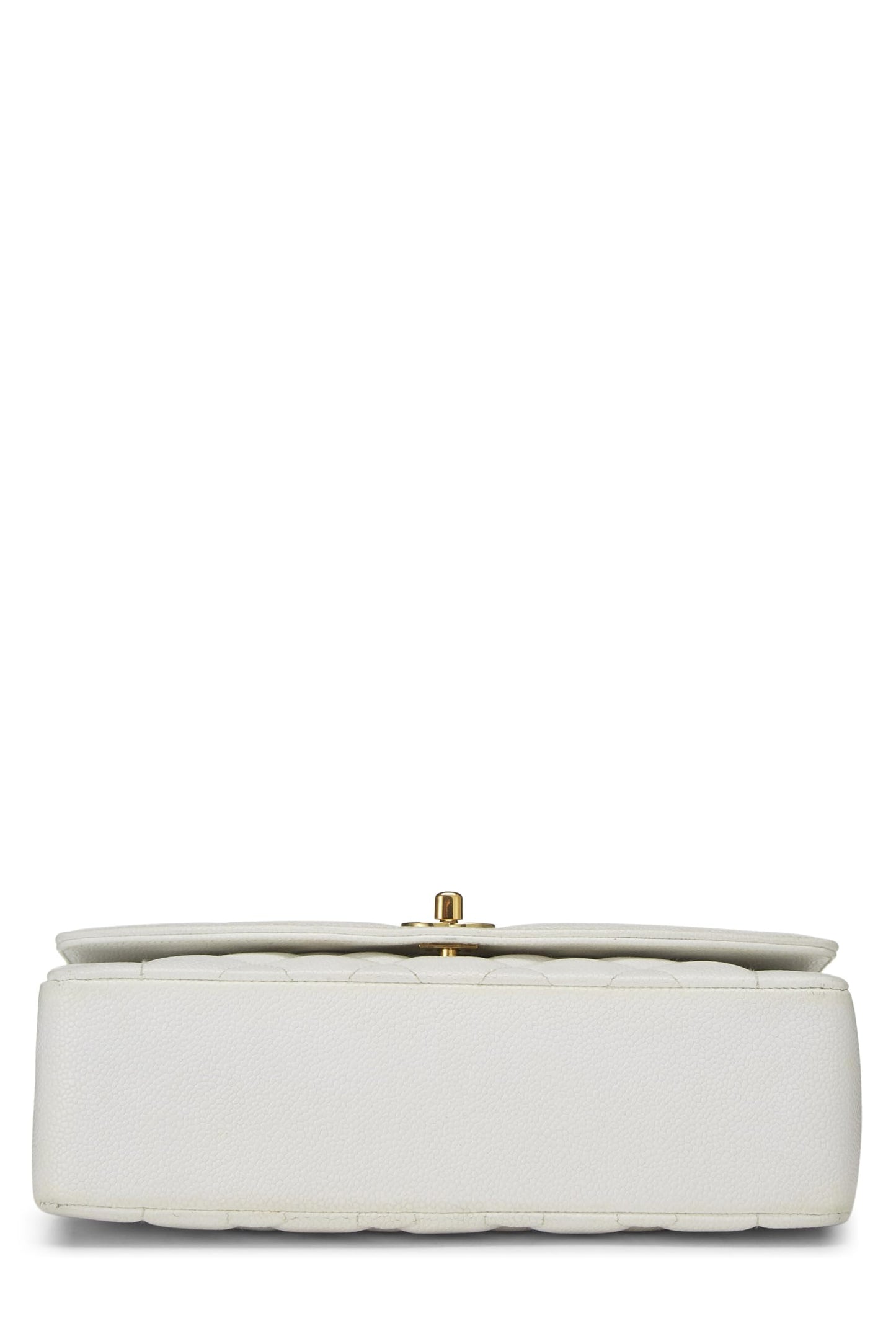 Chanel,  White Quilted Caviar Diana Flap Medium, White