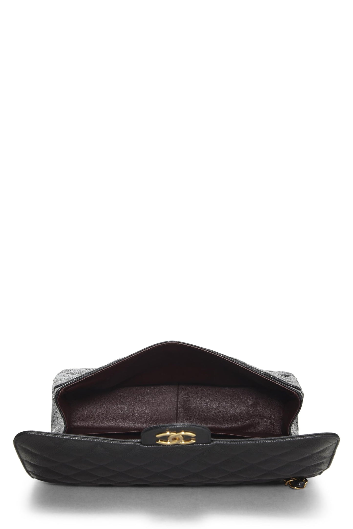 Chanel,  Black Quilted Caviar New Classic Double Flap Maxi, Black