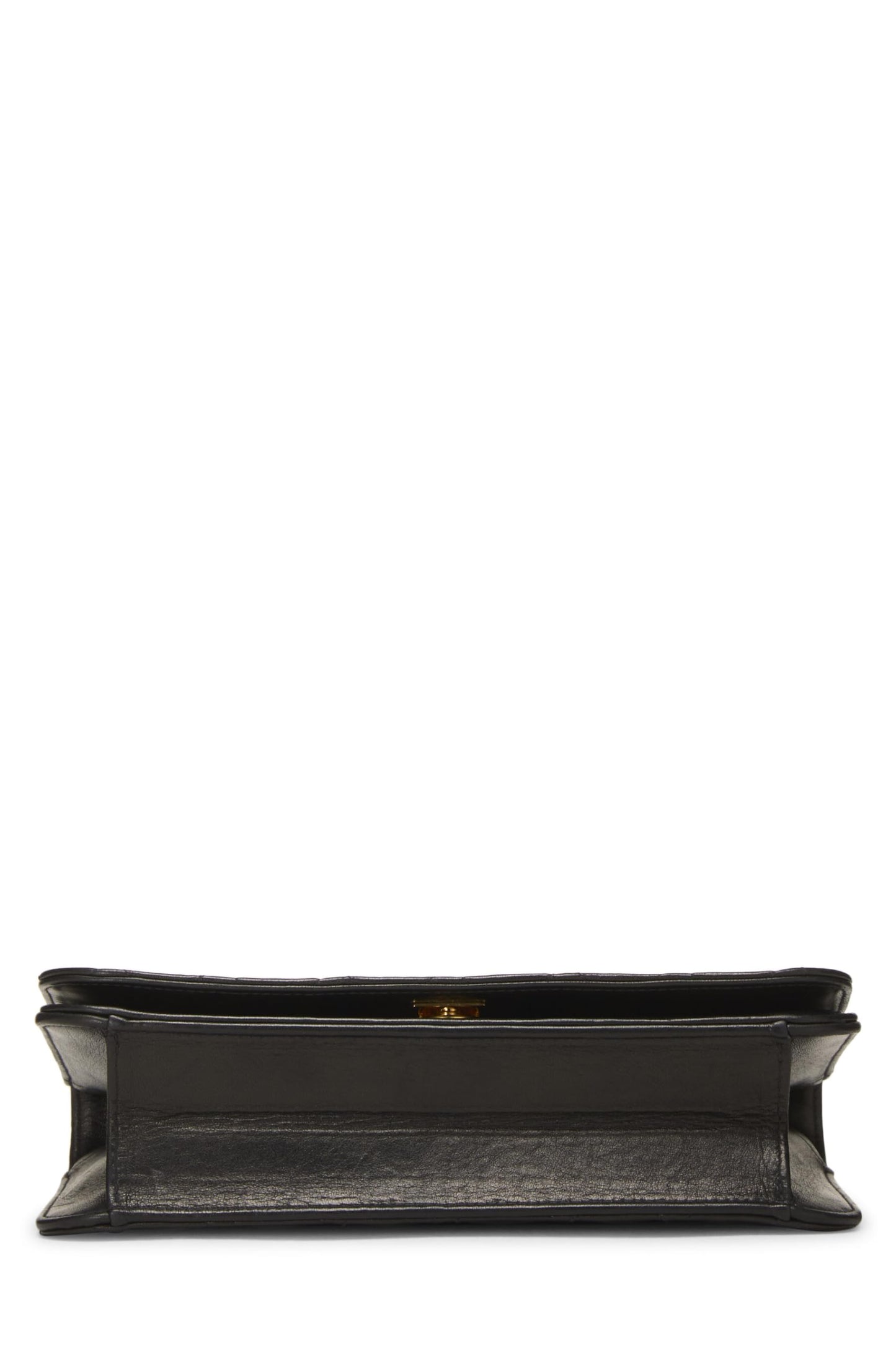 Chanel,  Black Quilted Lambskin Snap Full Flap Small, Black