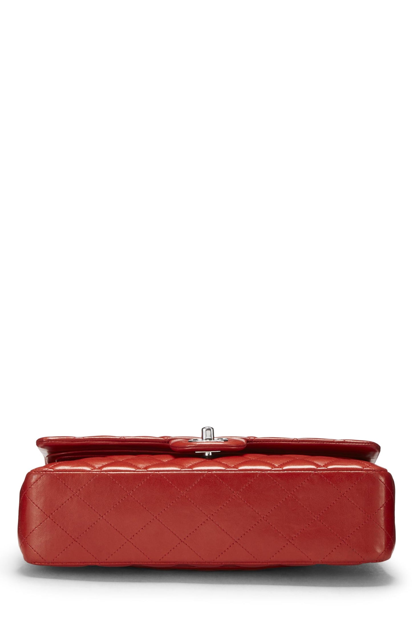 Chanel,  Red Quilted Lambskin Classic Double Flap Medium, Red
