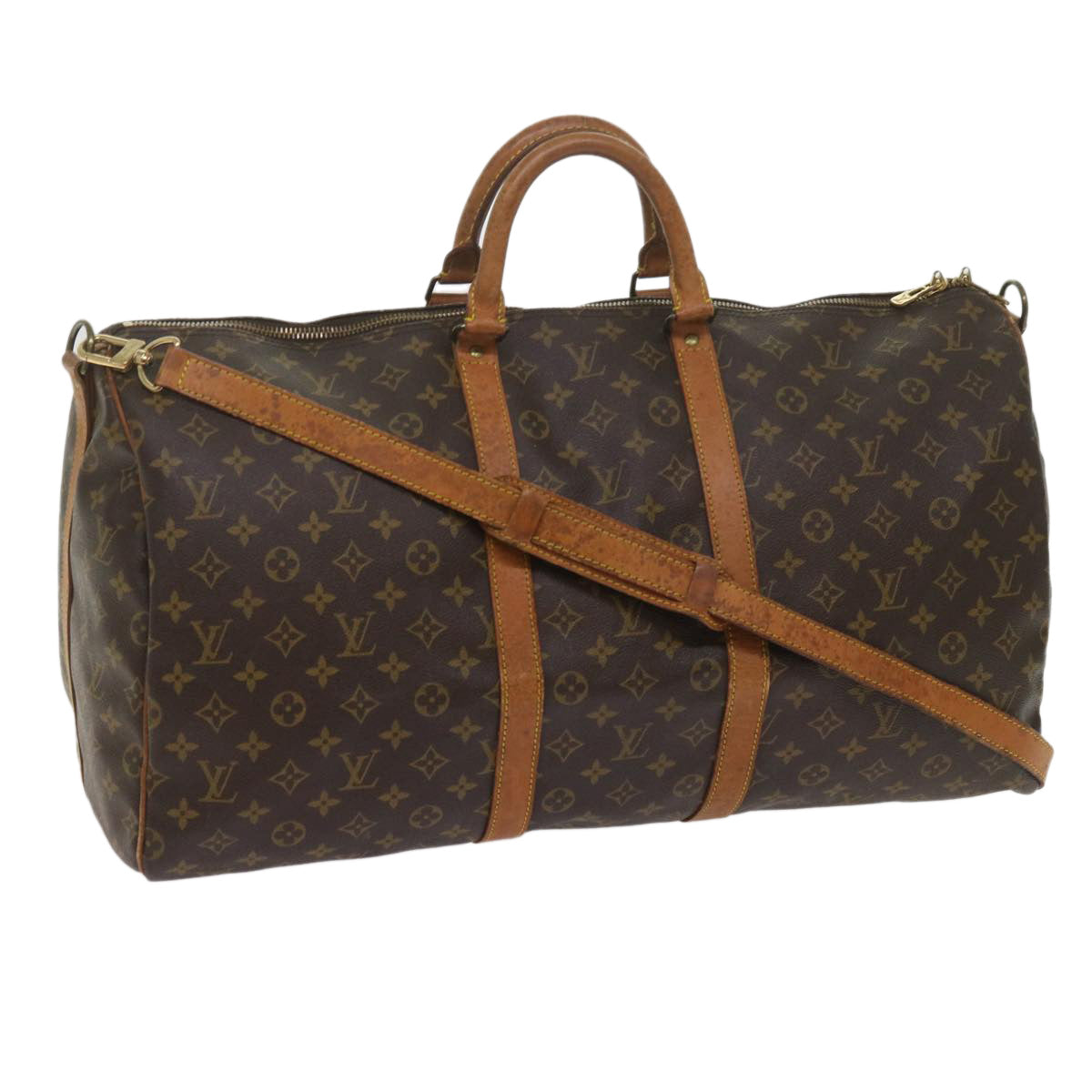 LOUIS VUITTON Monogram Keepall Bandouliere 55 Boston Bag M41414 LV 62061