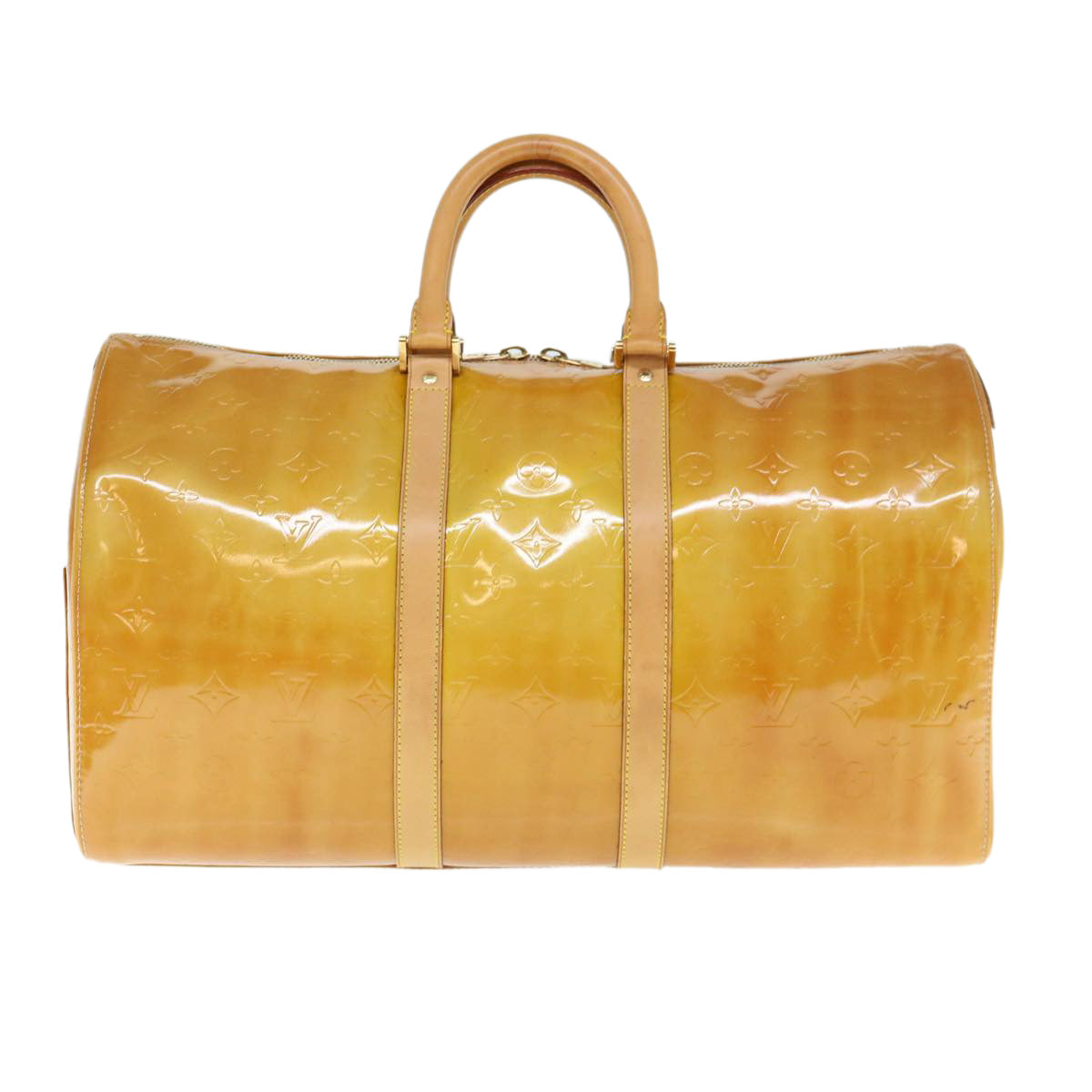 LOUIS VUITTON Monogram Vernis Mercer Boston Bag Beige M91000 LV 62064