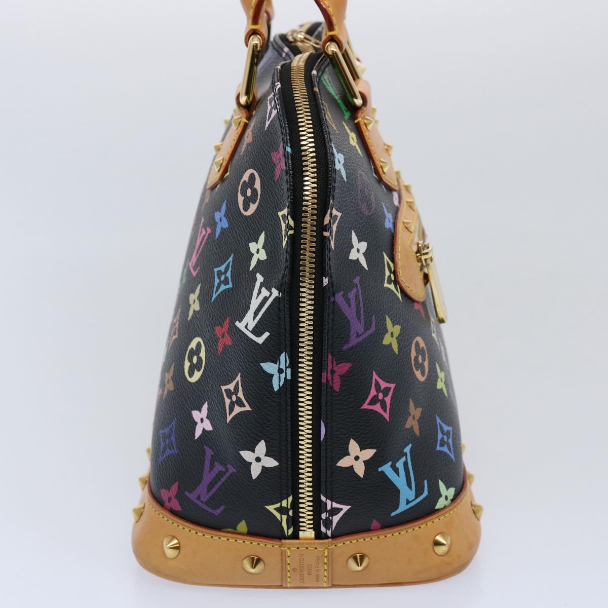 LOUIS VUITTON Monogram Multicolor Alma Hand Bag Black M92646 LV 62065A