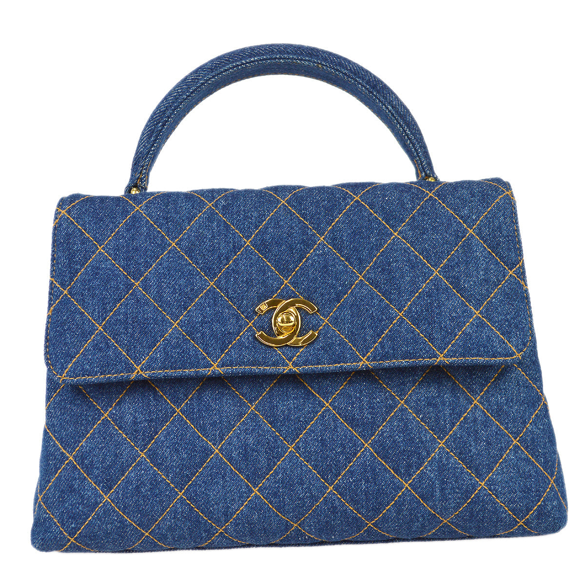 Luxury Chanel * 1996-1997 Quilted Kelly 25 Denim