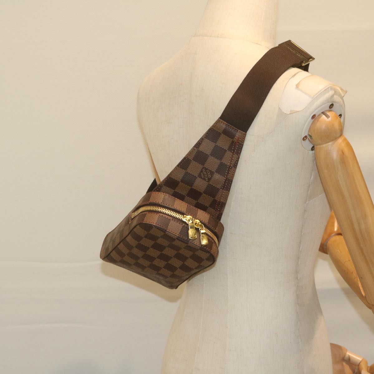 LOUIS VUITTON Damier Ebene Geronimos Shoulder Bag N51994 LV 62128A