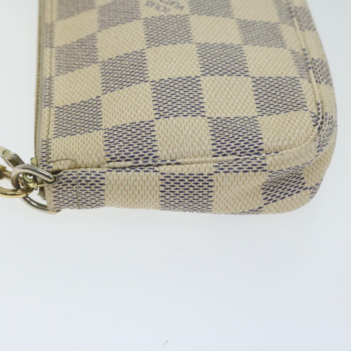 LOUIS VUITTON Damier Azur Mini Pochette Accessoires Pouch N58010 LV 62177