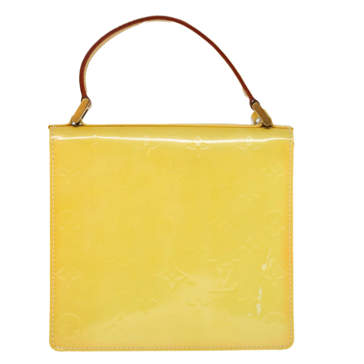 LOUIS VUITTON Monogram Vernis Spring Street Bag Lime Yellow M91068 LV 62187