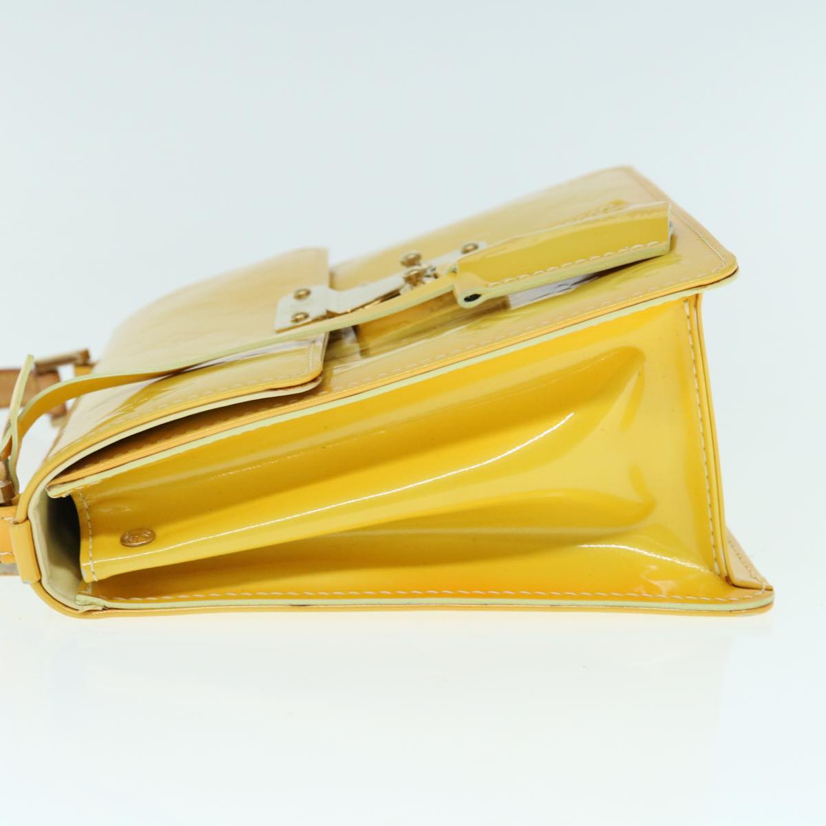 LOUIS VUITTON Monogram Vernis Spring Street Bag Lime Yellow M91068 LV 62187