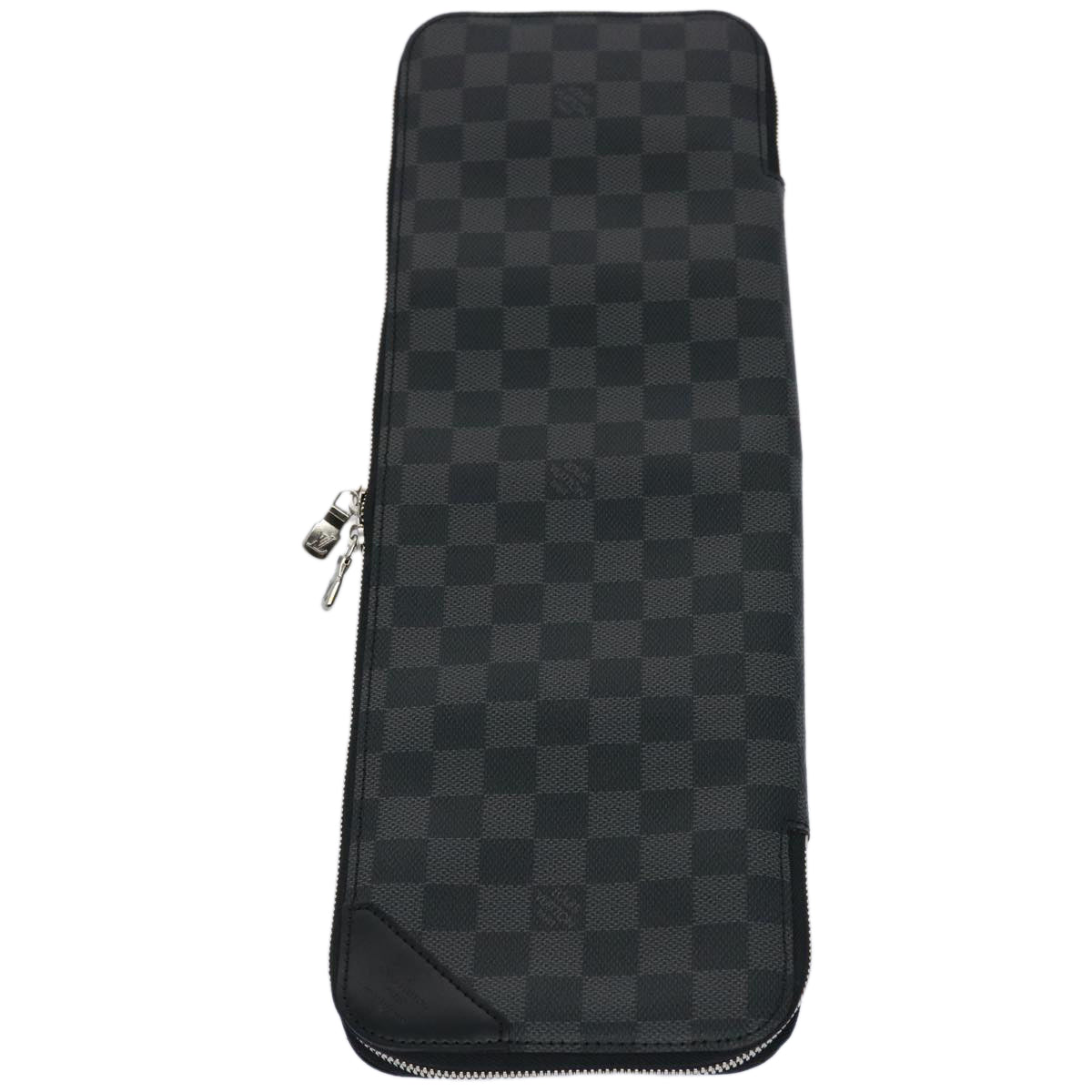 LOUIS VUITTON Damier Graphite Etui 5 Cravat Necktie Case N41136 LV 62213A