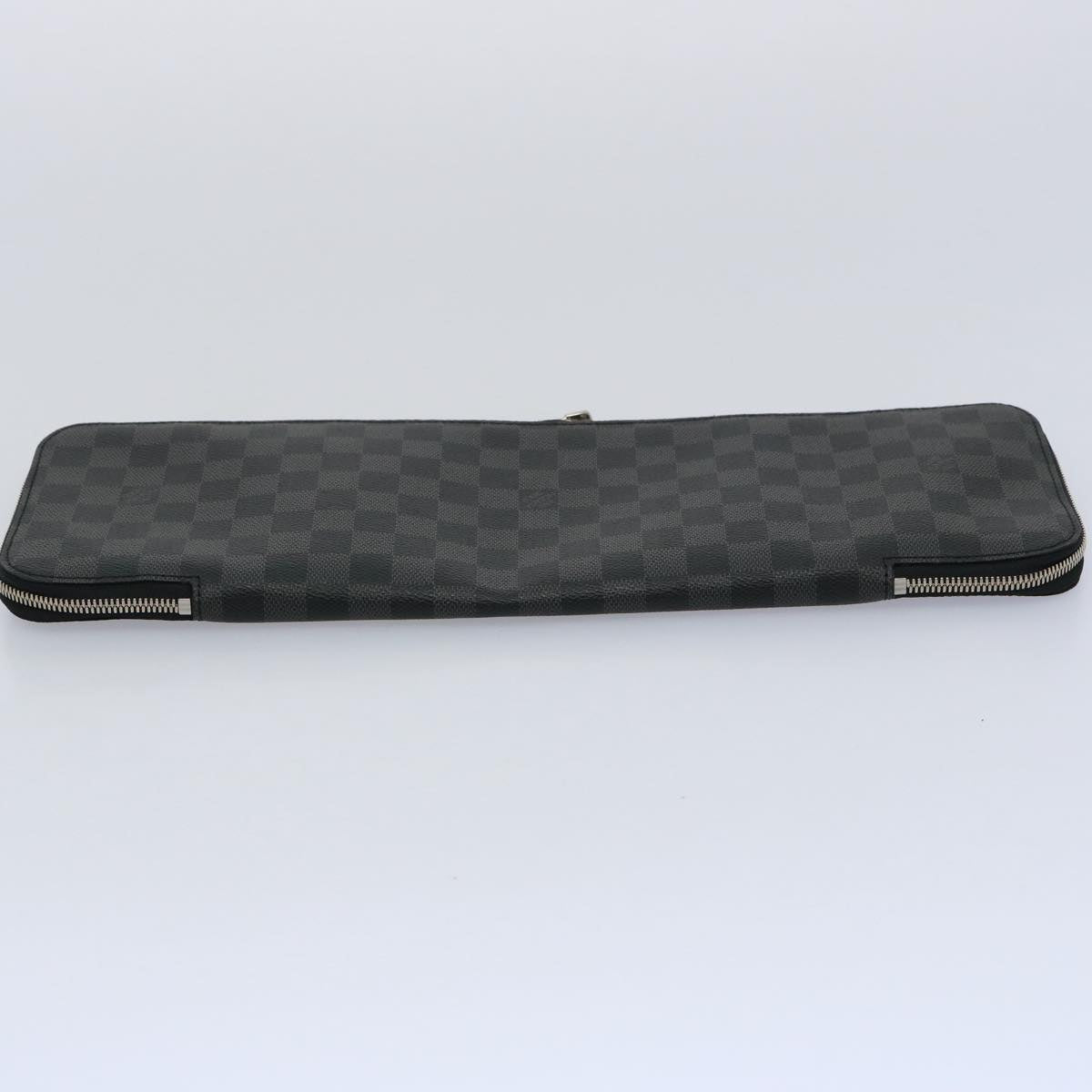 LOUIS VUITTON Damier Graphite Etui 5 Cravat Necktie Case N41136 LV 62213A