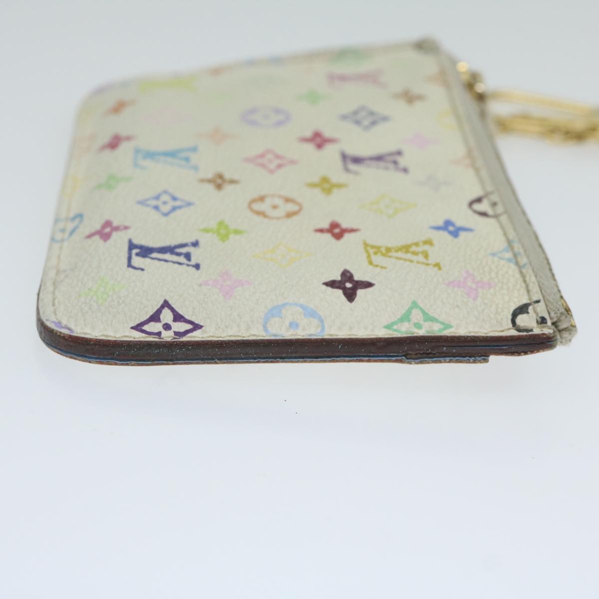 LOUIS VUITTON Multicolor Pochette Cles NM Coin Purse White M93734 LV 62241