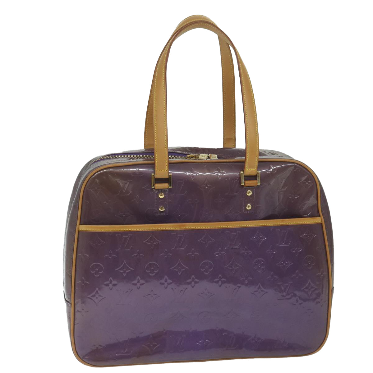 LOUIS VUITTON Monogram Vernis Sutton Hand Bag Purple Viole M91081 LV 62247