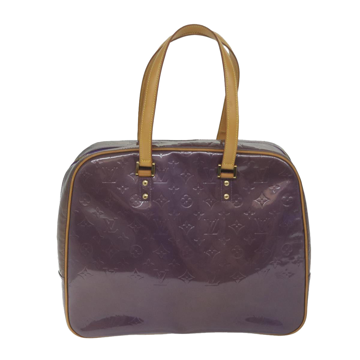 LOUIS VUITTON Monogram Vernis Sutton Hand Bag Purple Viole M91081 LV 62247
