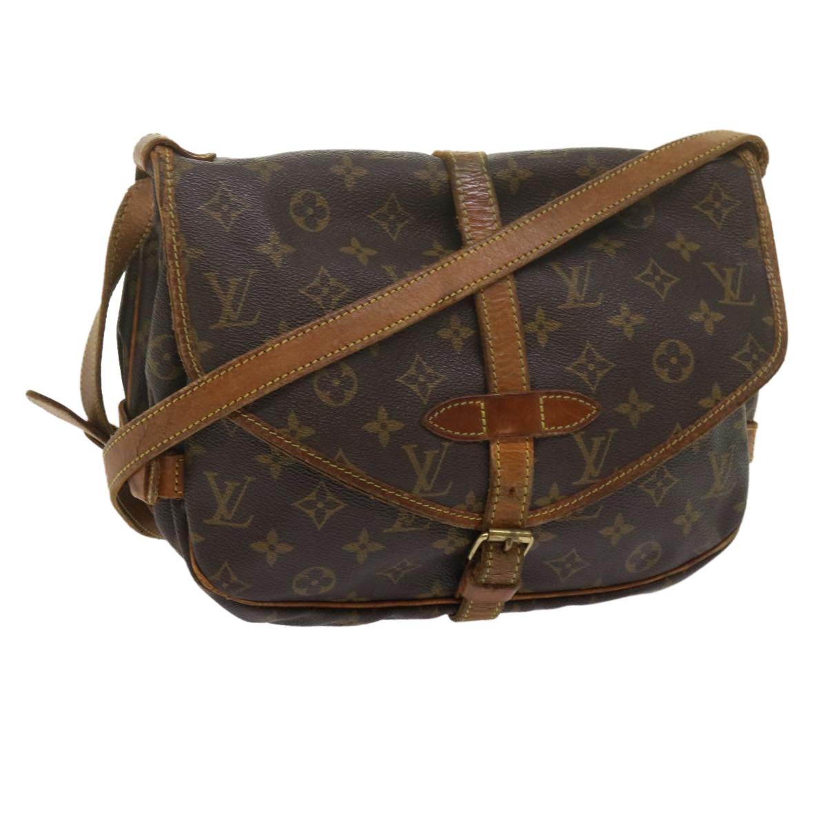 LOUIS VUITTON Monogram Saumur 30 Shoulder Bag M42256 LV 62291