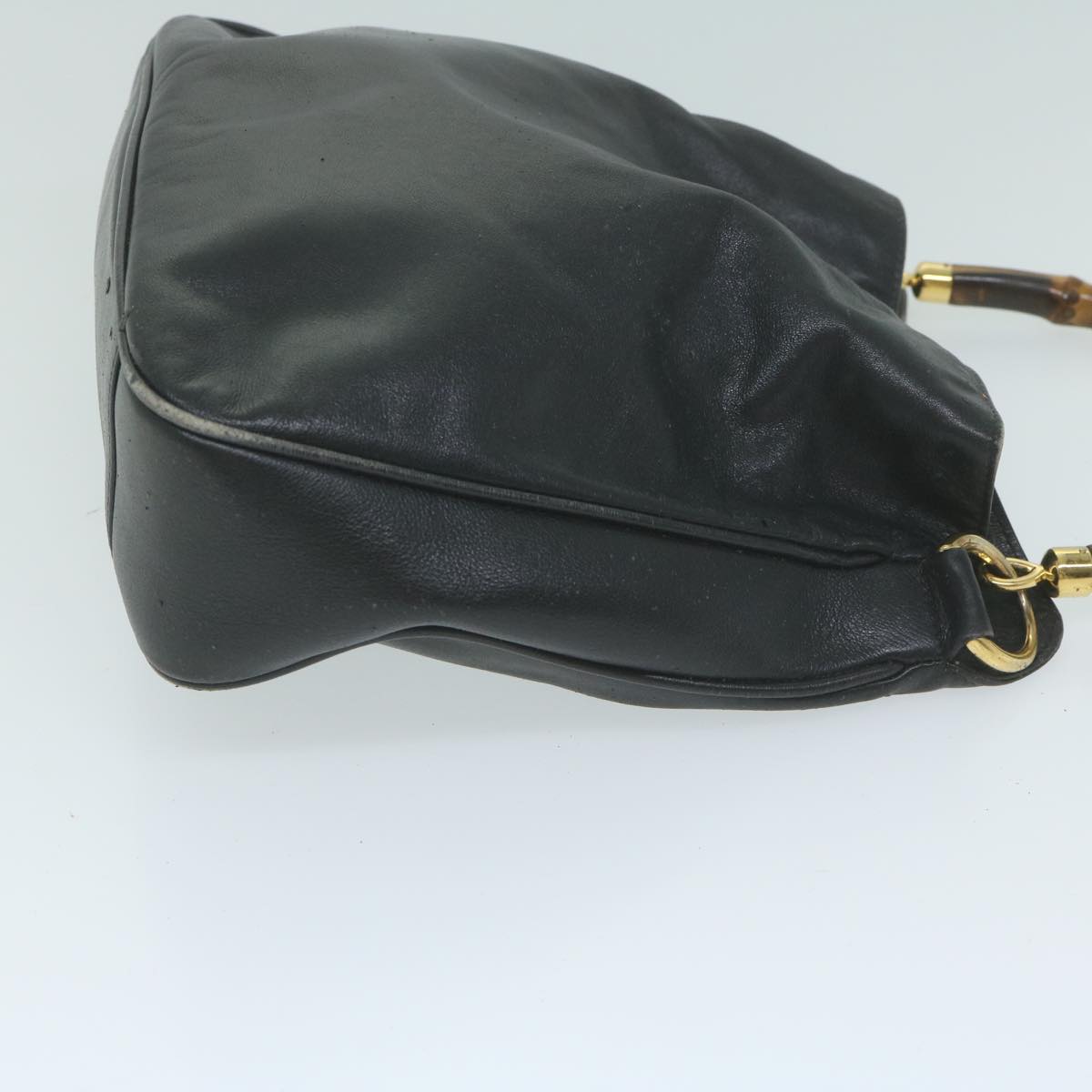 GUCCI Bamboo Shoulder Bag Leather 2way Black  62332