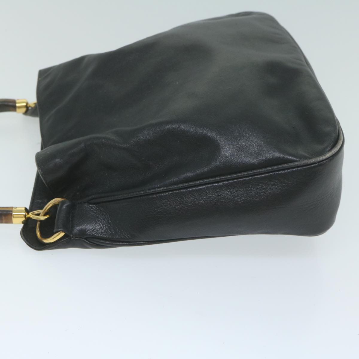 GUCCI Bamboo Shoulder Bag Leather 2way Black  62332