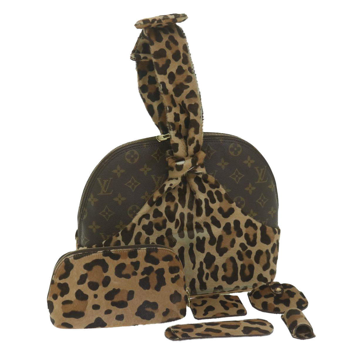 LOUIS VUITTON Monogram Leopard Azzedine Alaia Alma Hand Bag M99032 62350A