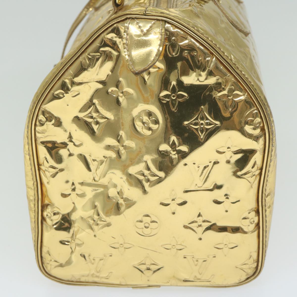 LOUIS VUITTON Monogram Miroir Speedy 30 Hand Bag Gold Dore M95272 LV 62351A