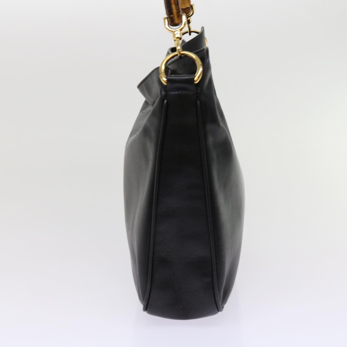 GUCCI Bamboo Hand Bag Leather Black 001 1014 1638  62361