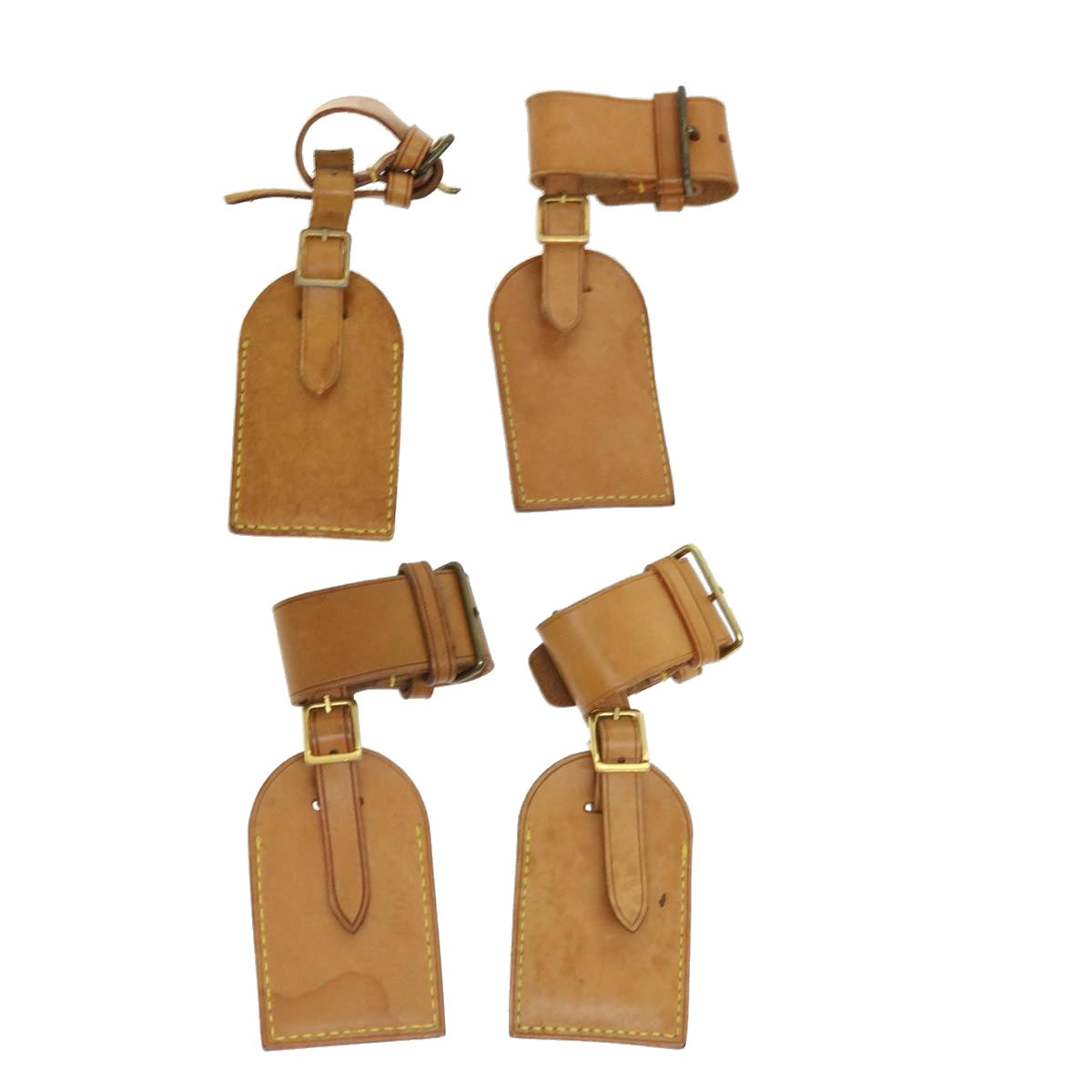 LOUIS VUITTON Powanie Name Tag Leather 10set Beige LV 62375