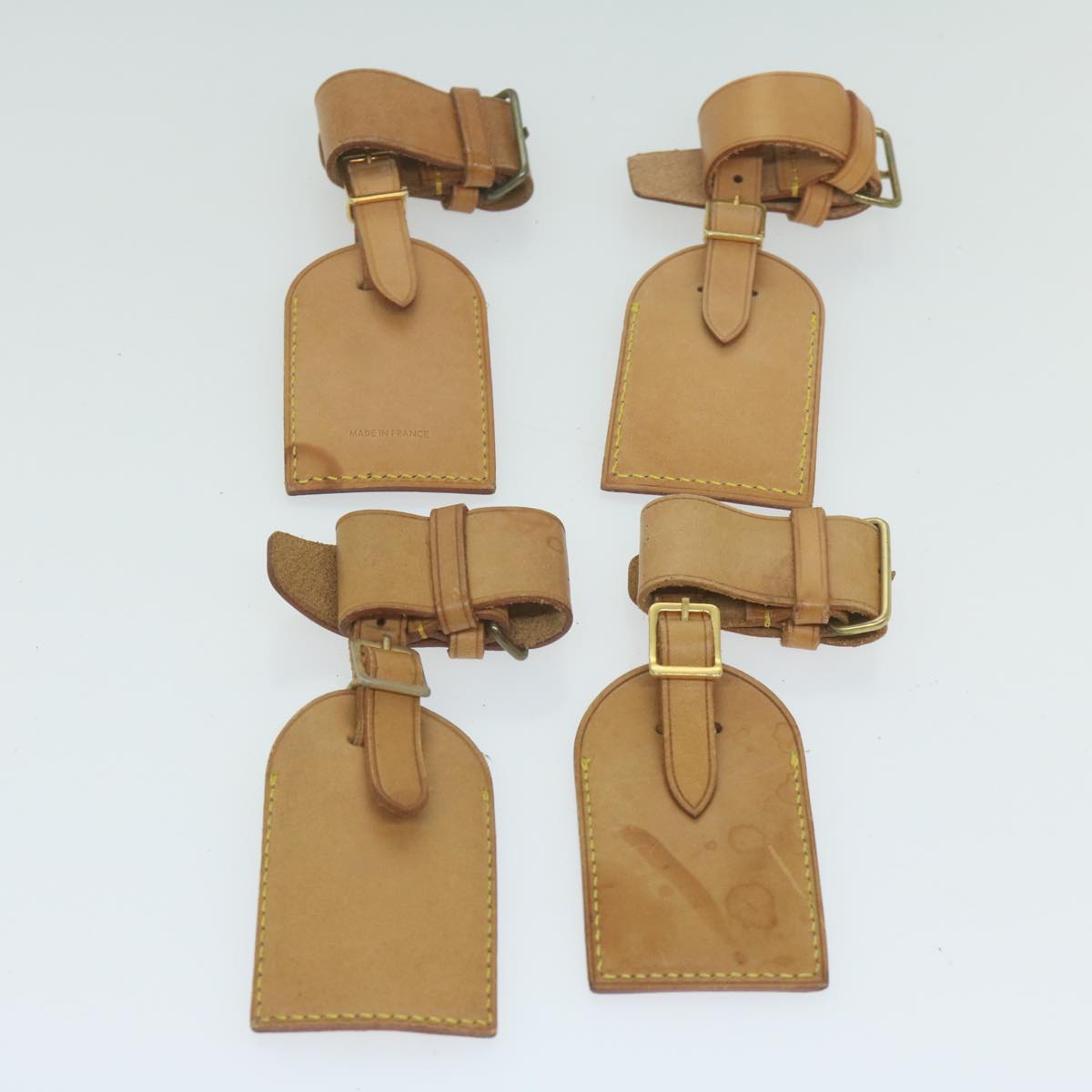 LOUIS VUITTON Powanie Name Tag Leather 10set Beige LV 62376