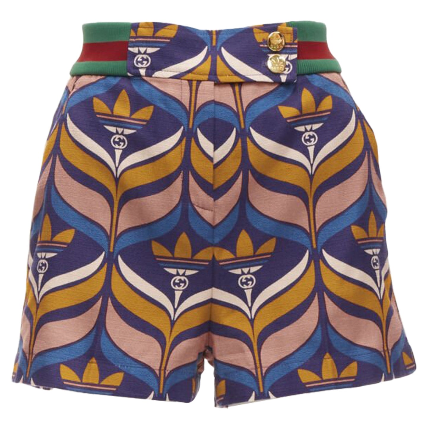 Gucci Adidas logo print striped shorts