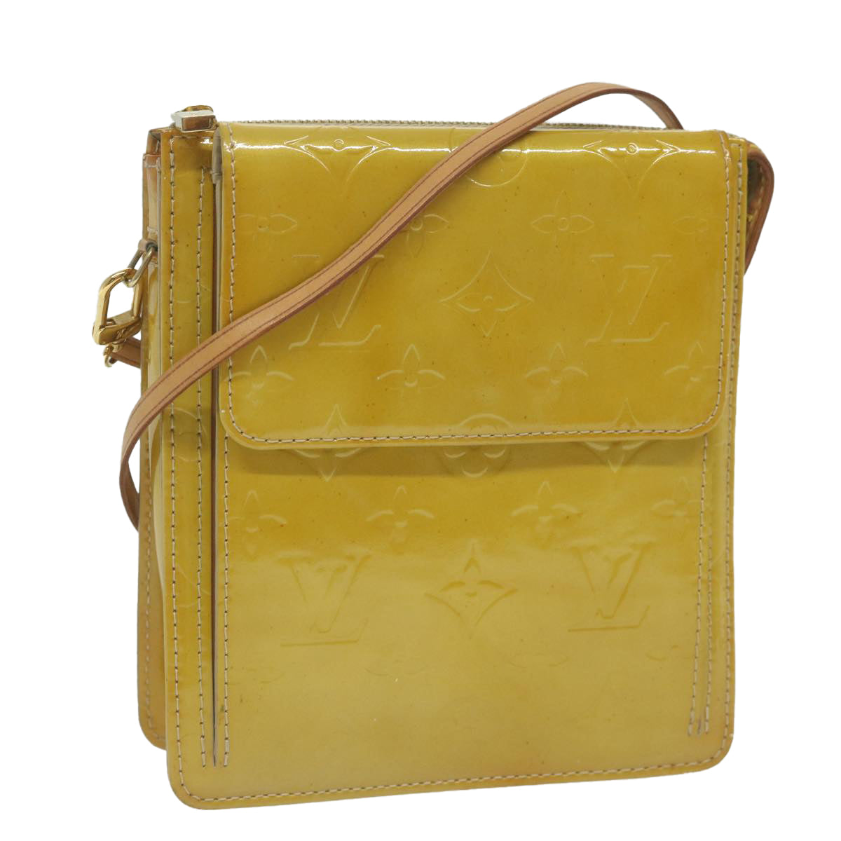 LOUIS VUITTON Monogram Vernis Motto Accessory Pouch Beige M91136 LV 62455