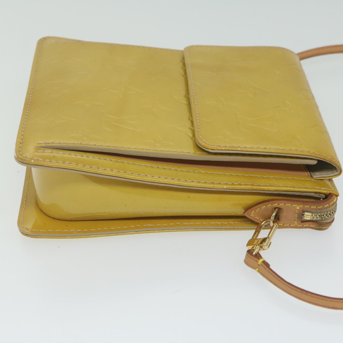 LOUIS VUITTON Monogram Vernis Motto Accessory Pouch Beige M91136 LV 62455