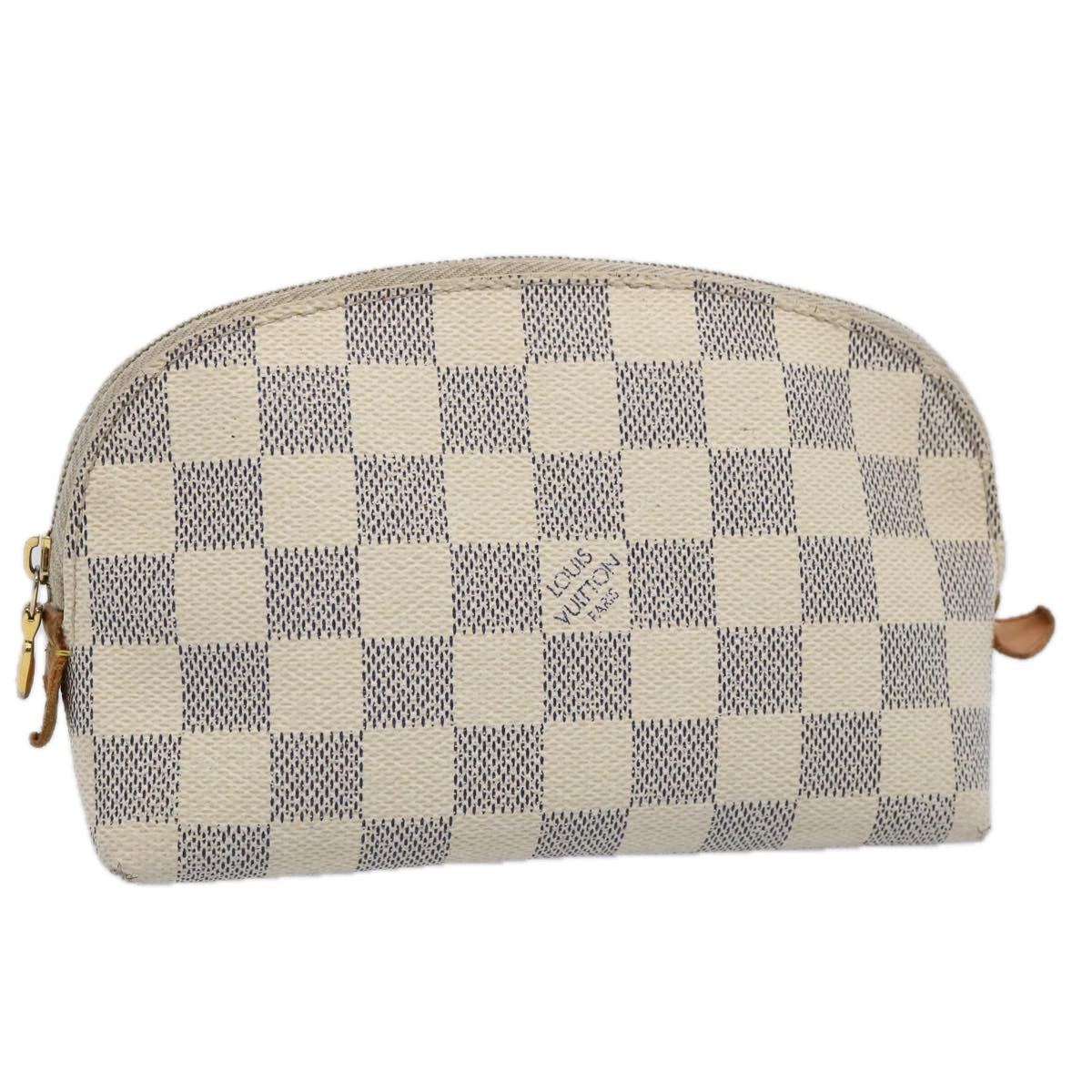 LOUIS VUITTON Damier Azur Pochette Cosmetic PM Pouch N60024 LV 62459