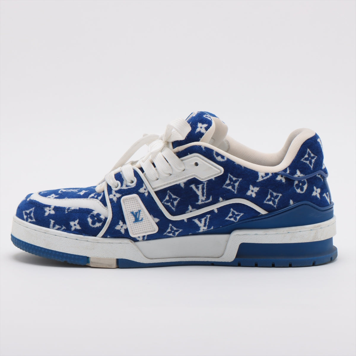 Louis Vuitton LV Trainer Line 23 Year Fabric Trainers 6 1/2 Men Blue LD0233 Monogram