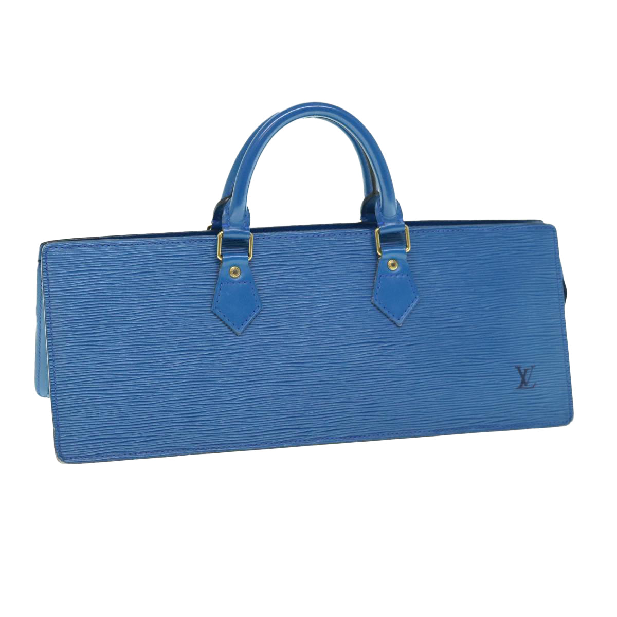 LOUIS VUITTON Epi Sac Triangle Hand Bag Blue M52095 LV 62537