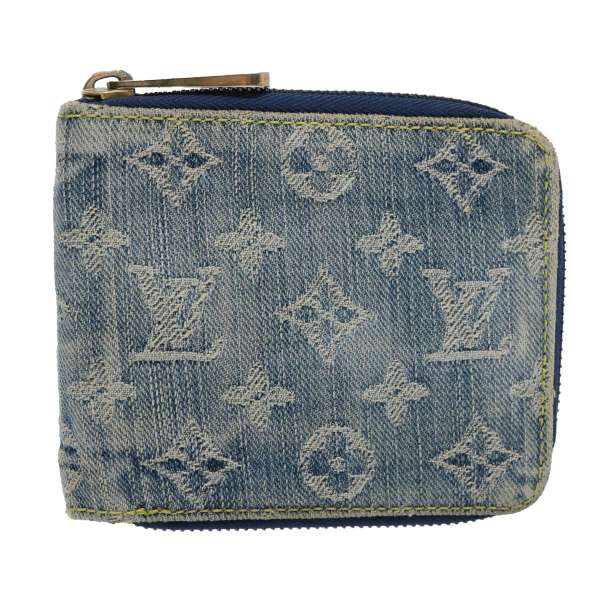 LOUIS VUITTON Monogram Denim Mini Zippy Wallet Wallet Blue M95342 LV 62554