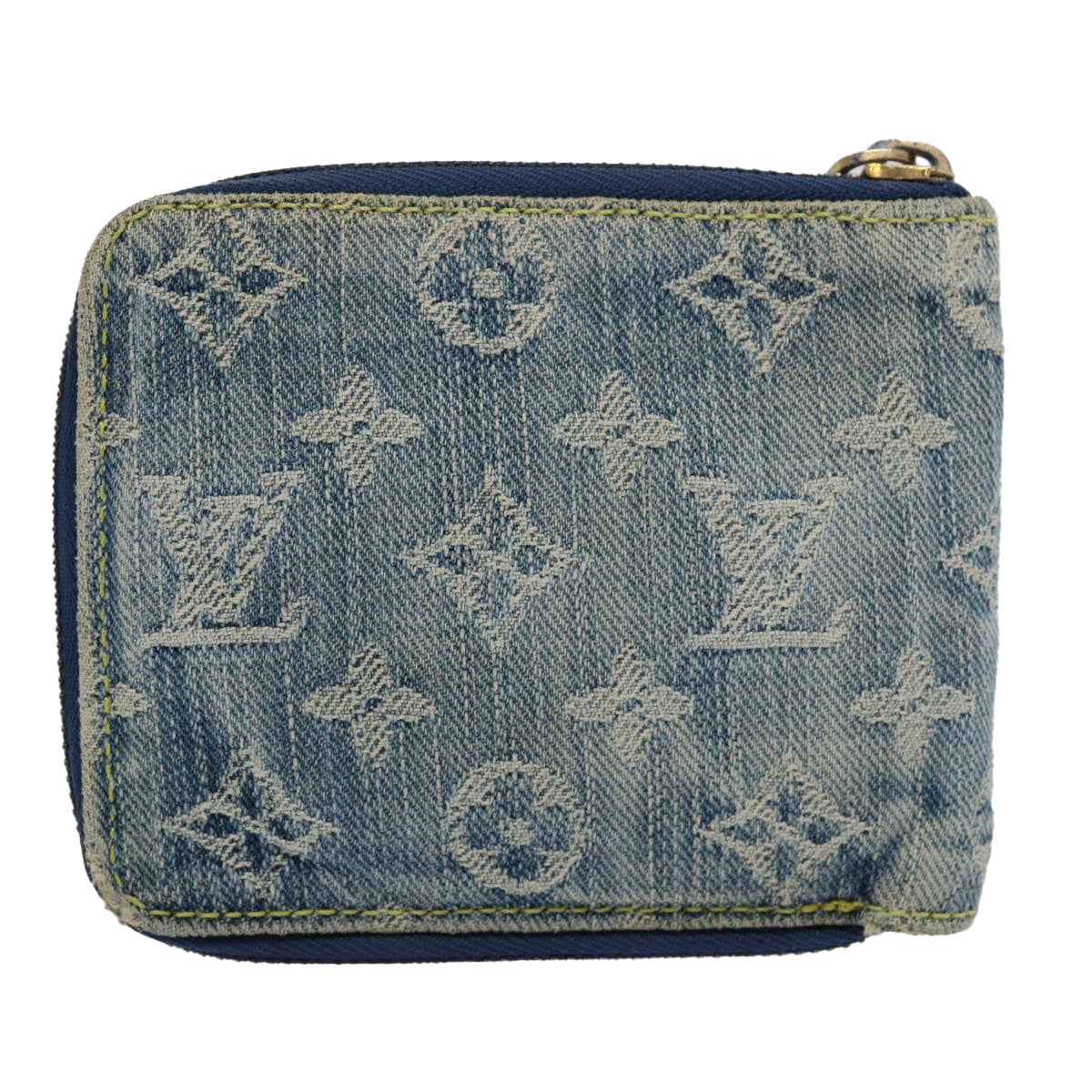 LOUIS VUITTON Monogram Denim Mini Zippy Wallet Wallet Blue M95342 LV 62554