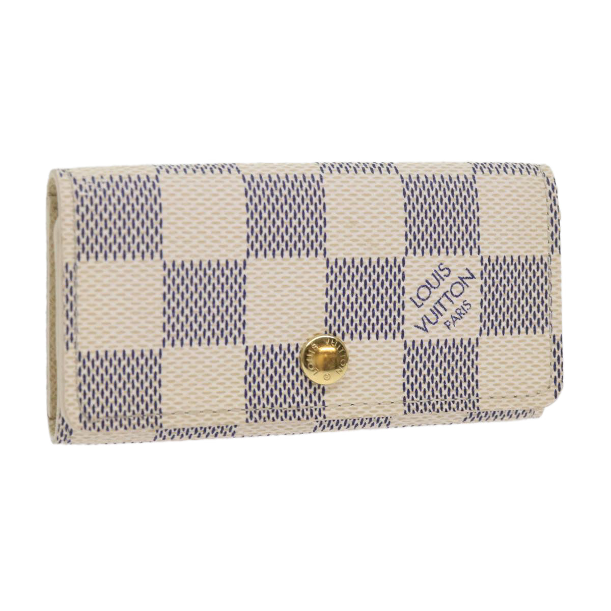 LOUIS VUITTON Damier Azur Multi Cles 4 Key Case N60020 LV 62561