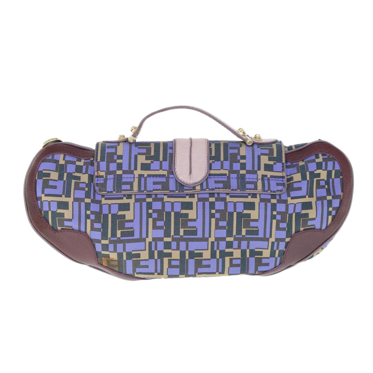 Luxury FendiZucca Canvas Hand Bag 2way Purple Pink62577