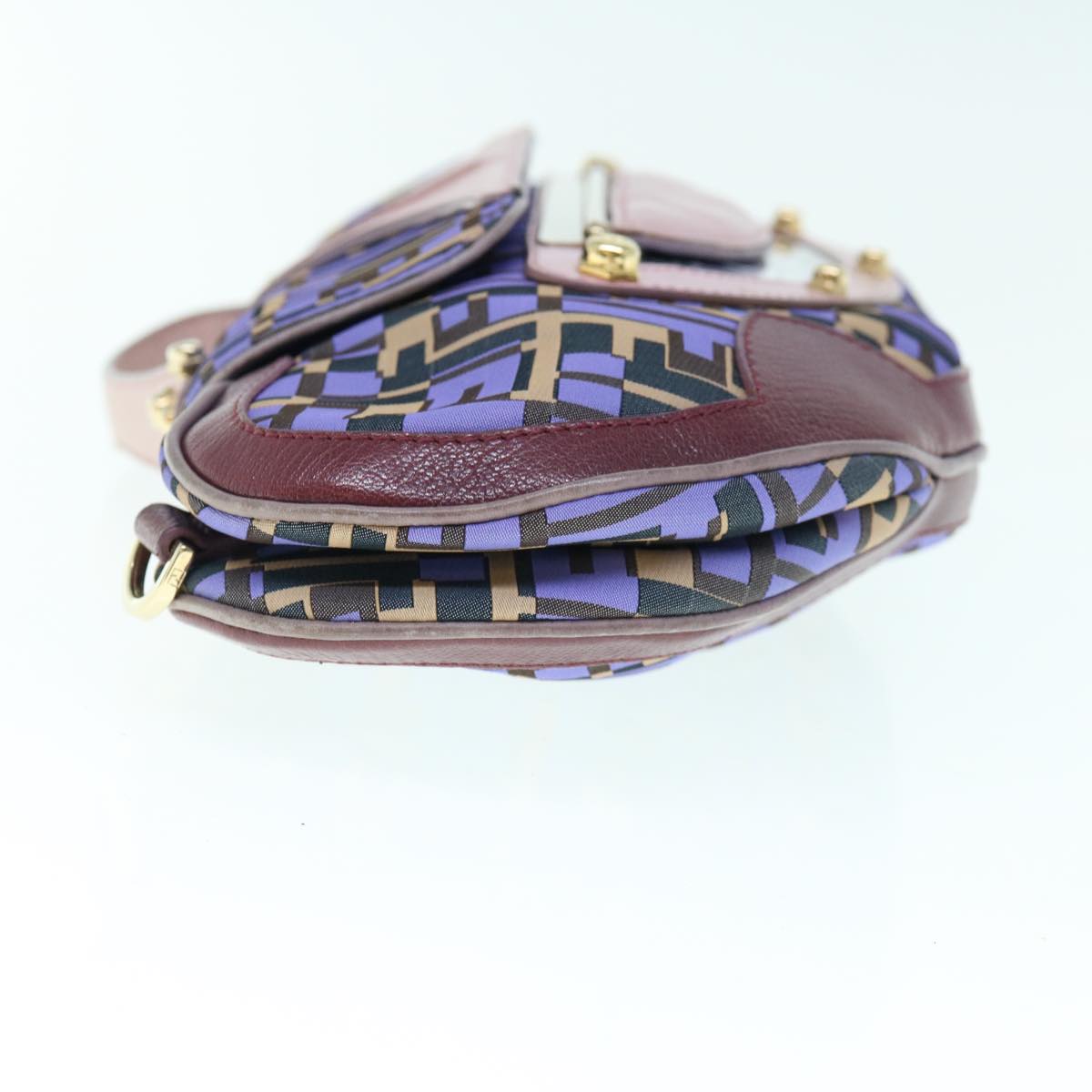 Luxury FendiZucca Canvas Hand Bag 2way Purple Pink62577