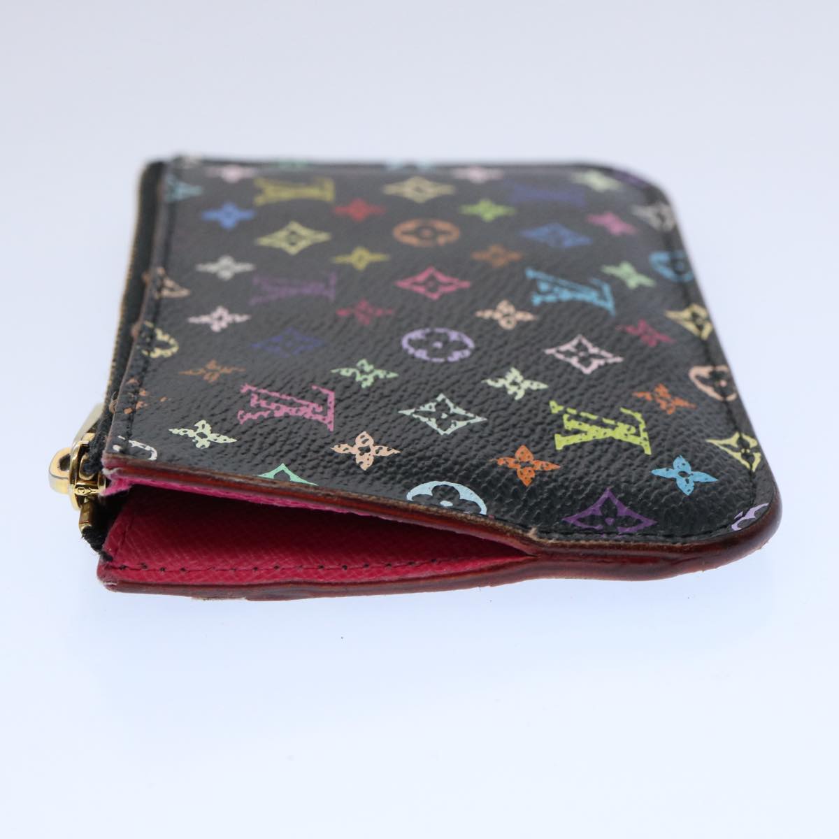 LOUIS VUITTON Multicolor Pochette Cles NM Coin Purse Black M60279 LV 62586