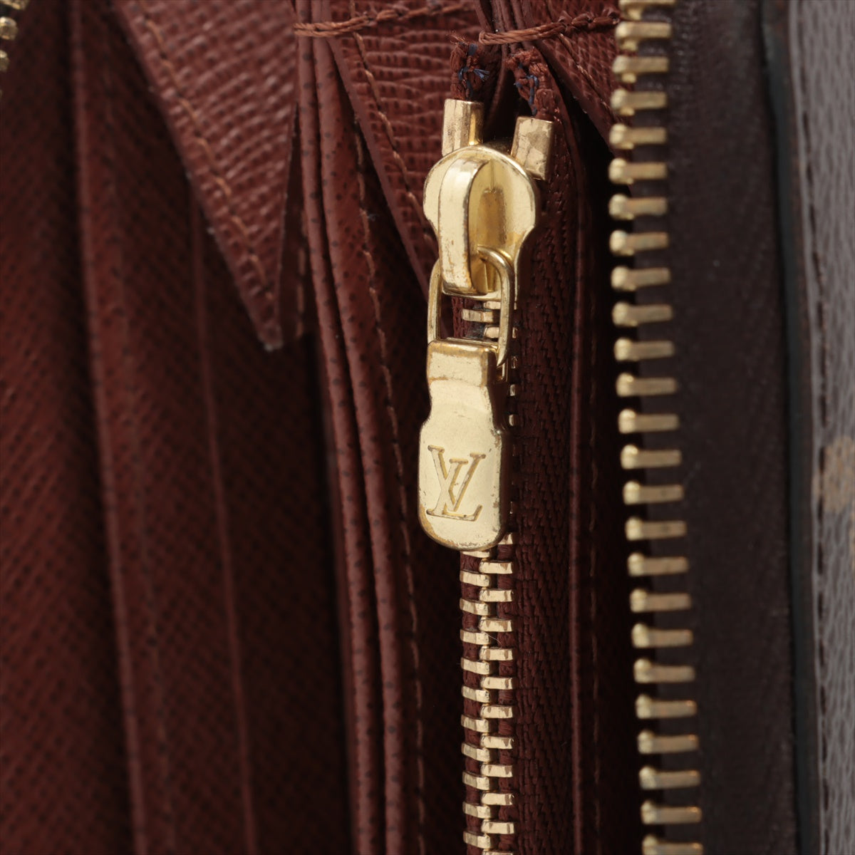 Louis Vuitton Monogram  Wallet M42616 Brown Round Zip Wallet