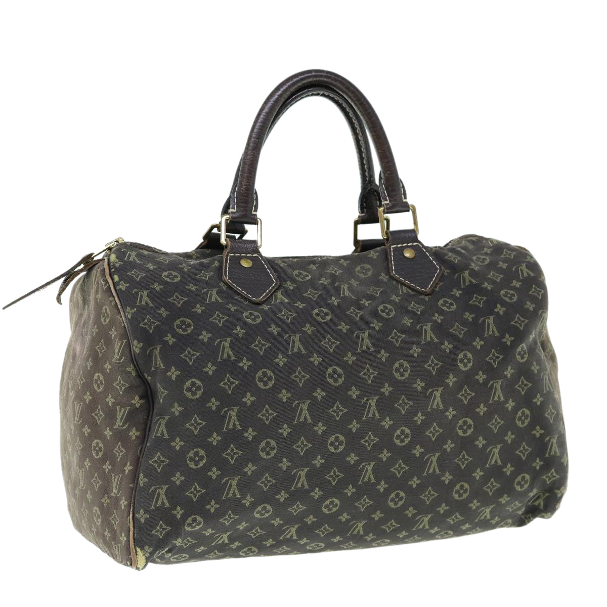 LOUIS VUITTON Monogram Mini Lin Speedy 30 Bag Brown Ebene M95224 LV 62607