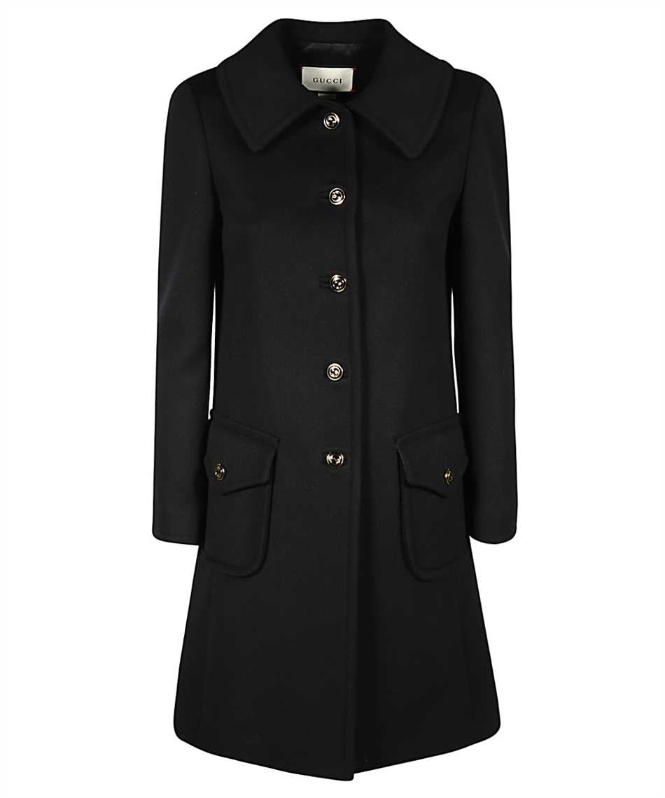 Luxury Gucci Trending 2025 Black Wool Coat with Interlocking GG Buttons