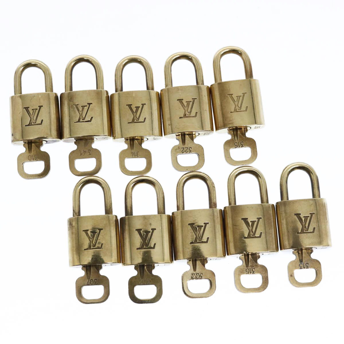 LOUIS VUITTON Padlock 10set Gold Tone LV 62635