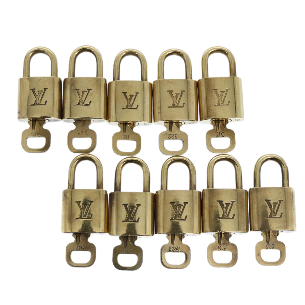 LOUIS VUITTON Padlock 10set Gold Tone LV 62635