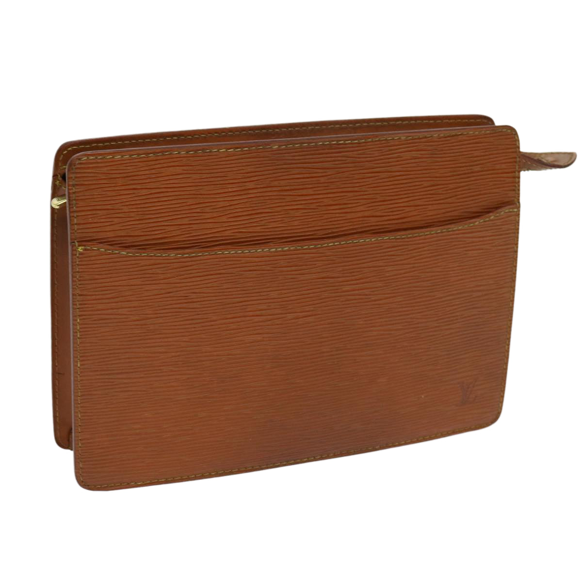 LOUIS VUITTON Epi Pochette Homme Clutch Bag Brown Zipang Gold M52528 62660